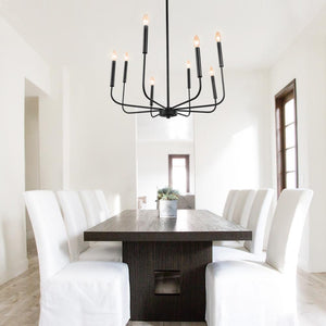LightFixturesUSA-Candle Style Simple Metal Chandelier-Chandelier--
