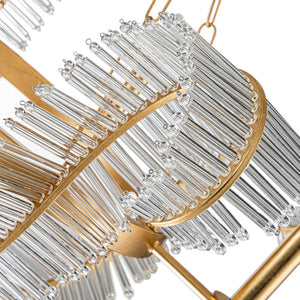 LightFixturesUSA-Chic Brass Crystal Floral Chandelier-Chandelier--