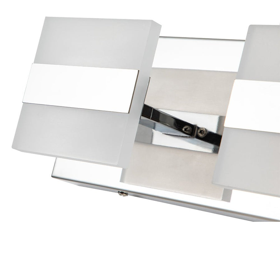 LightFixturesUSA-Chrome LED Square Vanity Light-Wall Sconce-3-Light-