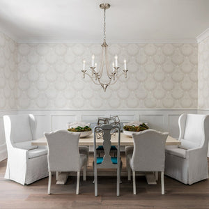 LightFixturesUSA-Classic Candle Style 6-Light Metal Empire Chandelier-Chandelier-Nickel-