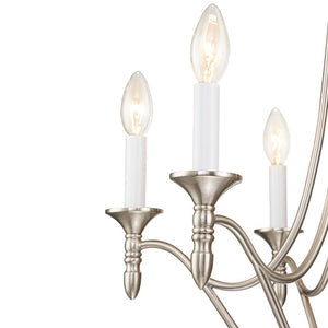 LightFixturesUSA-Classic Candle Style 6-Light Metal Empire Chandelier-Chandelier-Oilded Rubbed Bronze-