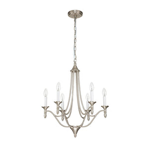LightFixturesUSA-Classic Candle Style 6-Light Metal Empire Chandelier-Chandelier-Oilded Rubbed Bronze-