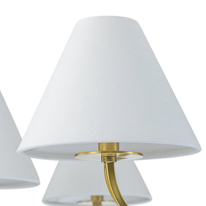 LightFixturesUSA-Classic French 6-Light White Linen Shade Chandelier-Chandelier-6-Lt-Black