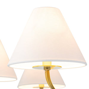 LightFixturesUSA-Classic French 6-Light White Linen Shade Chandelier-Chandelier-6-Lt-Black