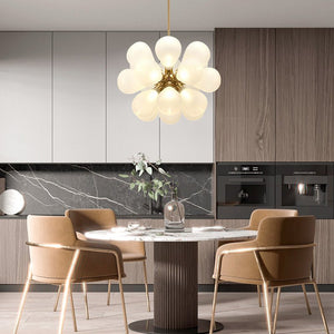 LightFixturesUSA-Cluster Frosted Glass Bubble Chandelier-Chandelier--