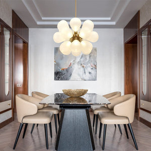 LightFixturesUSA-Cluster Frosted Glass Bubble Chandelier-Chandelier--