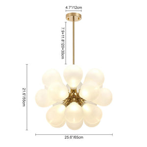 LightFixturesUSA-Cluster Frosted Glass Bubble Chandelier-Chandelier--