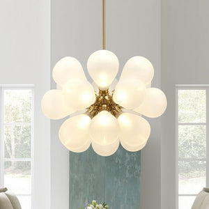LightFixturesUSA-Cluster Frosted Glass Bubble Chandelier-Chandelier--