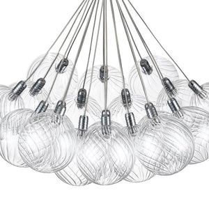 LightFixturesUSA-Cluster Ribbed Glass Dimmable LED Bubble Chandelier-Chandelier-Chrome-