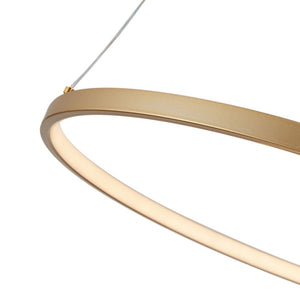LightFixturesUSA-Contemporary Adjustable 3-Tier LED Circle Light-Chandelier-Brass-