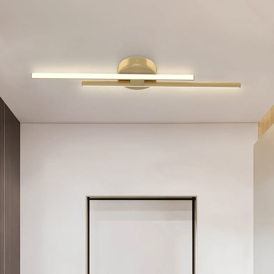 LightFixturesUSA-Contemporary Dimmable Linear LED Semi Flush Mount Light-Ceiling Light-Brass-23.6 in