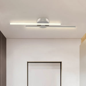 LightFixturesUSA-Contemporary Dimmable Linear LED Semi Flush Mount Light-Ceiling Light-Nickel-23.6 in