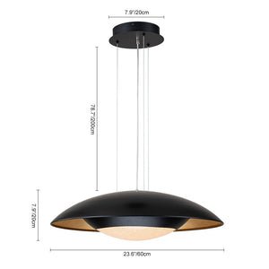 LightFixturesUSA-Contemporary Dimmable Wide UFO LED Pendant Light-Chandelier-White (Pre-Order)-