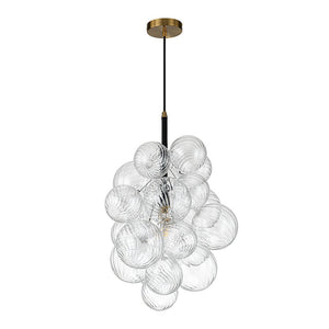 LightFixturesUSA-Dimmable Cluster Ribbed Glass Bubble Chandelier Pendant Light-Chandelier-1-Lt-