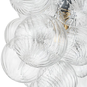 LightFixturesUSA-Dimmable Cluster Ribbed Glass Bubble Chandelier Pendant Light-Chandelier-1-Lt-