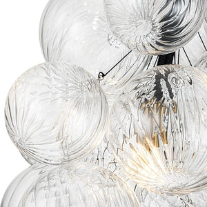 LightFixturesUSA-Dimmable Cluster Ribbed Glass Bubble Chandelier Pendant Light-Chandelier-1-Lt-