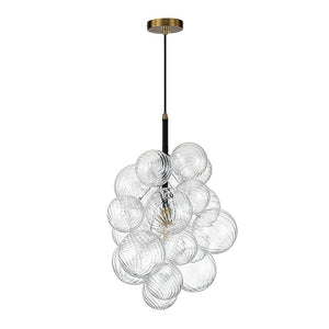 LightFixturesUSA-Dimmable Cluster Ribbed Glass Bubble Chandelier Pendant Light-Chandelier-1-Lt-