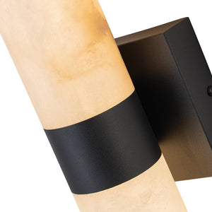 LightFixturesUSA-Dimmable LED Marble Tube Linear Bathroom Wall Sconce-Wall Sconce-Black-