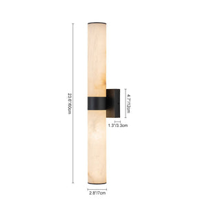 LightFixturesUSA-Dimmable LED Marble Tube Linear Bathroom Wall Sconce-Wall Sconce-Black-