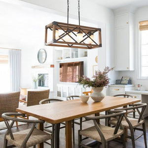 Rectangular Chandelier Dining Room