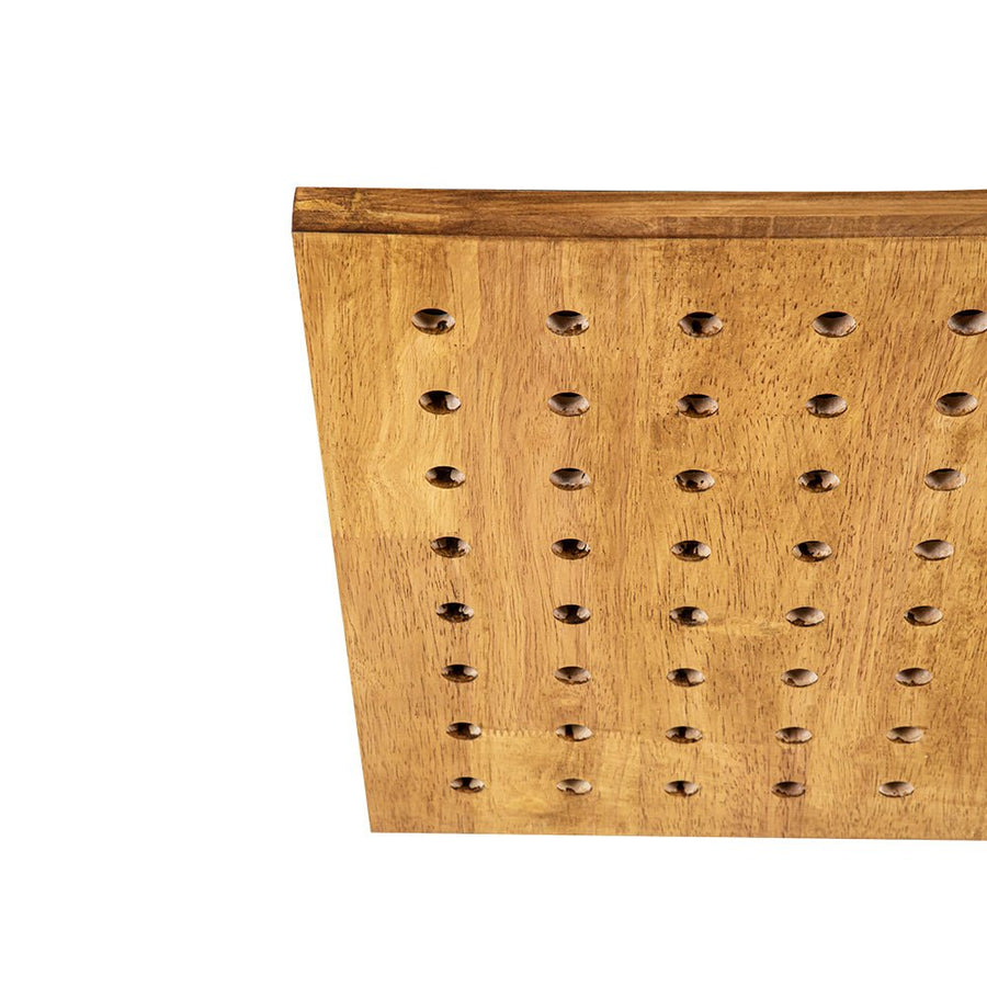 LightFixturesUSA-Farmhouse Square Oak Wood LED Ceiling Light-Ceiling Light-Oak-