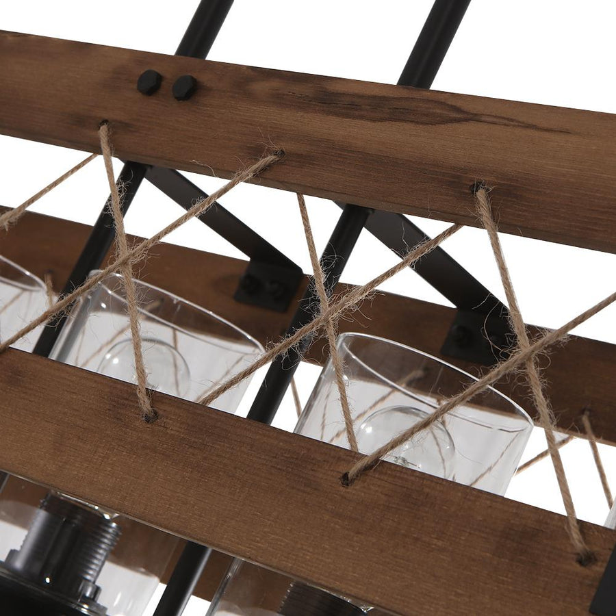 LightFixturesUSA-Farmhouse Wood Rectangle Chandelier-Chandelier-5-Lt-