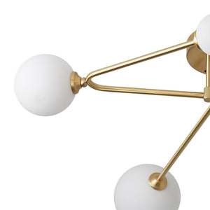 LightFixturesUSA-Frosted Bubble Linear Sputnik Semi Flush Mount-Ceiling Light--