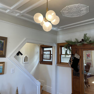 LightFixturesUSA-Frosted Ribbed Glass Bubble Chandelier-Chandelier-5-Lt-
