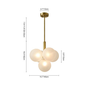 LightFixturesUSA-Frosted Ribbed Glass Bubble Chandelier-Chandelier-5-Lt-