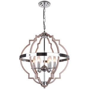 LightFixturesUSA-Geometric Quatrefoil Candle Style Chandelier-Chandelier-Black-