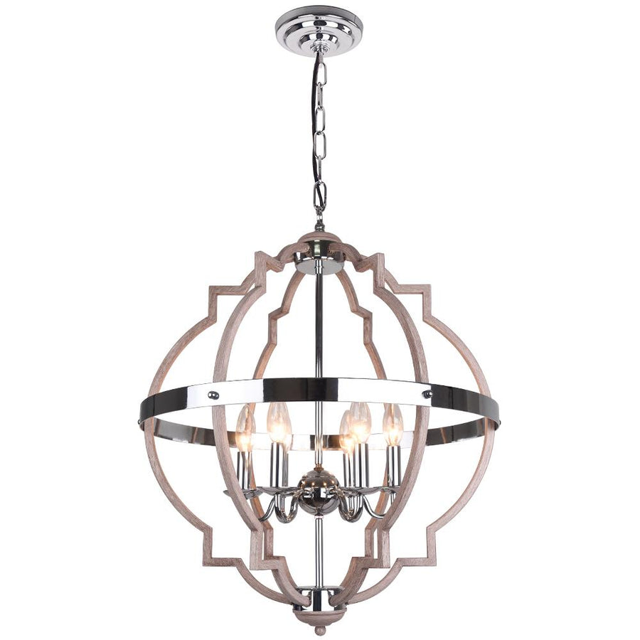 LightFixturesUSA-Geometric Quatrefoil Candle Style Chandelier-Chandelier-Black-