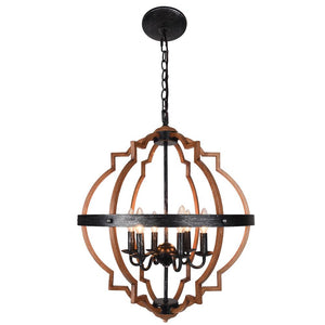LightFixturesUSA-Geometric Quatrefoil Candle Style Chandelier-Chandelier-Black-