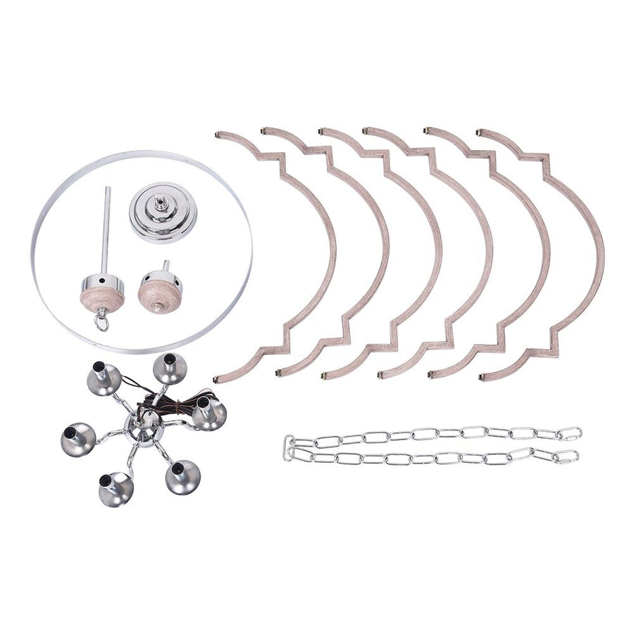 LightFixturesUSA-Geometric Quatrefoil Candle Style Chandelier-Chandelier-Chrome-