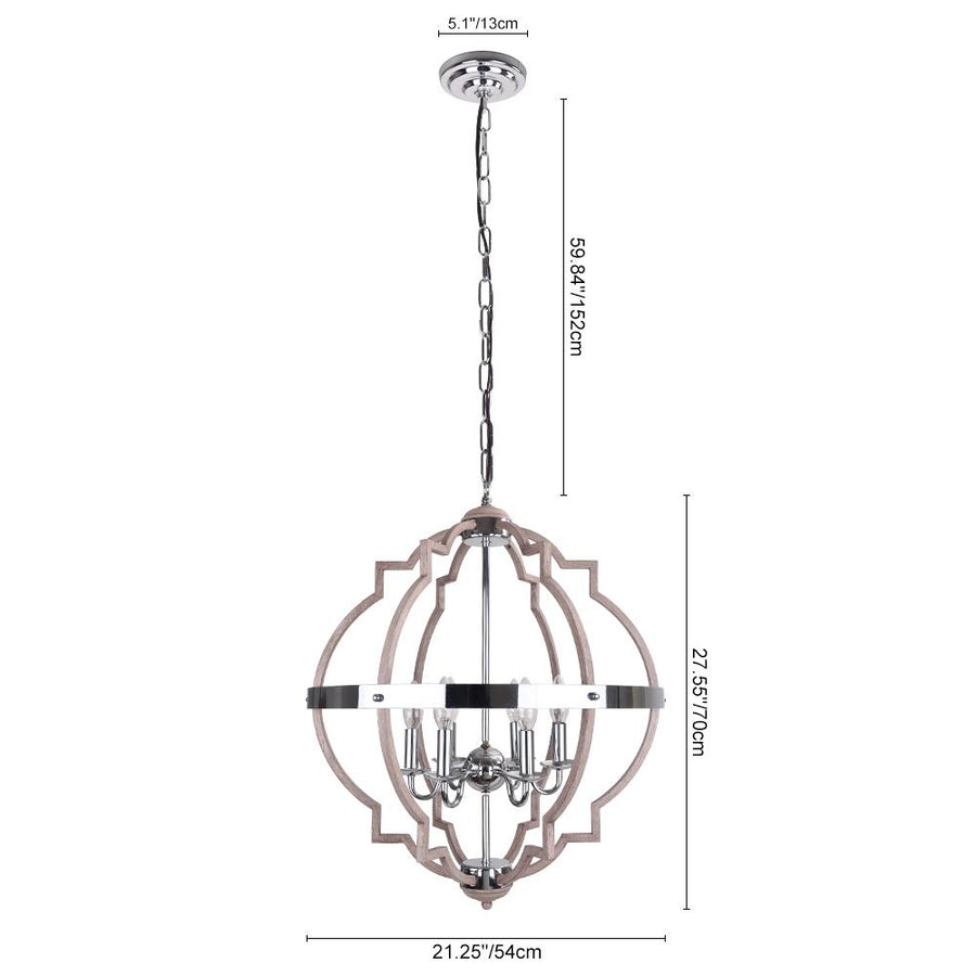 LightFixturesUSA-Geometric Quatrefoil Candle Style Chandelier-Chandelier-Chrome-