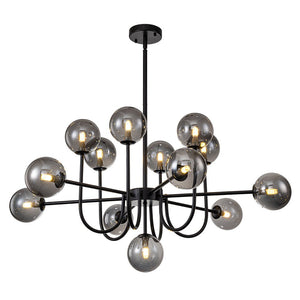 LightFixturesUSA-Glam 13-Light Sputnik Glass Globe Bubble Chandelier-Chandelier-Brass-