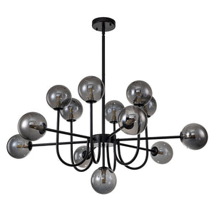 LightFixturesUSA-Glam 13-Light Sputnik Glass Globe Bubble Chandelier-Chandelier-Brass-