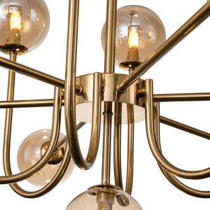 LightFixturesUSA-Glam 13-Light Sputnik Glass Globe Bubble Chandelier-Chandelier-Brass-