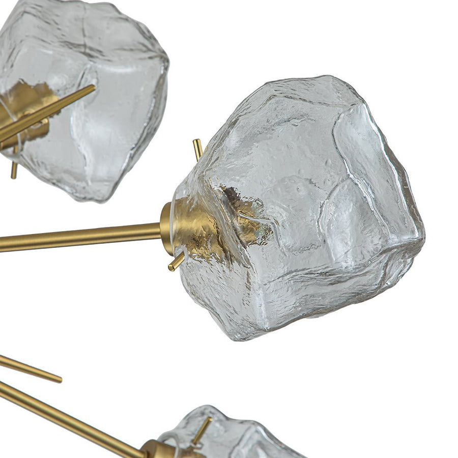 LightFixturesUSA-Glam Brass 12-Light Frozen Ice Style Sputnik Chandelier-Chandelier-Brass-12-Lt (Pre-Order)