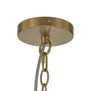 LightFixturesUSA-Glam Brass Cluster Ribbed Glass Globe Bubble Chandelier-Chandelier-Brass-