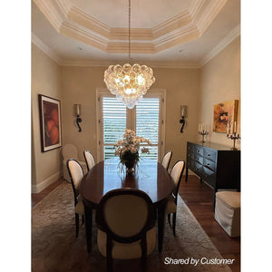 LightFixturesUSA-Glam Brass Cluster Ribbed Glass Globe Bubble Chandelier-Chandelier-Brass-