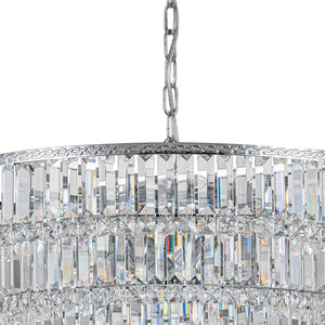 LightFixturesUSA-Glam Luxe Chrome 5-Tier Crystal Round Chandelier-Chandelier-Chrome-