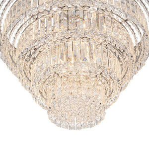 LightFixturesUSA-Glam Luxe Chrome 5-Tier Crystal Round Chandelier-Chandelier-Chrome-