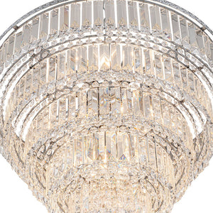 LightFixturesUSA-Glam Luxe Chrome 5-Tier Crystal Round Chandelier-Chandelier-Chrome-