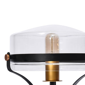 LightFixturesUSA-Glass Lantern Semi Flush Mount-Ceiling Light--
