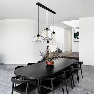LightFixturesUSA-Glass Linear 3-light Island Pendant-Chandelier--