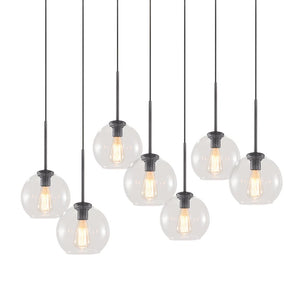 LightFixturesUSA-Globe Cluster Kitchen Island Pendant Light-Pendant Light-Black-