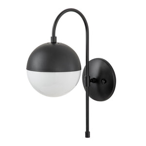 LightFixturesUSA-Goose Arm Globe Wall Sconce-Wall Sconce-Black-