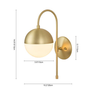 LightFixturesUSA-Goose Arm Globe Wall Sconce-Wall Sconce-Black-