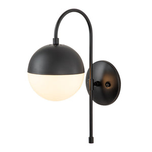 LightFixturesUSA-Goose Arm Globe Wall Sconce-Wall Sconce-Black-