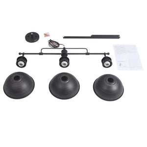 LightFixturesUSA-Industrial 3-light Island Pot Lid Dome Pendant-Chandelier--